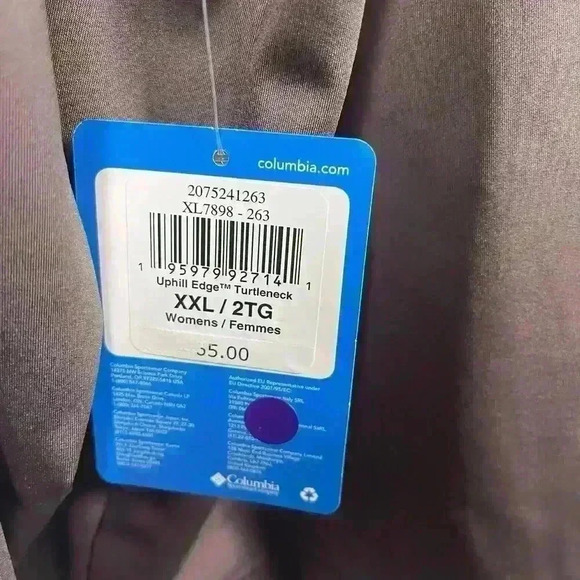 Columbia Uphill Edge Turtleneck Top Women’s XXL Brown Color NEW - Picture 5 of 6